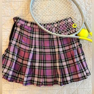 Plaid purple tennis or golf skirt